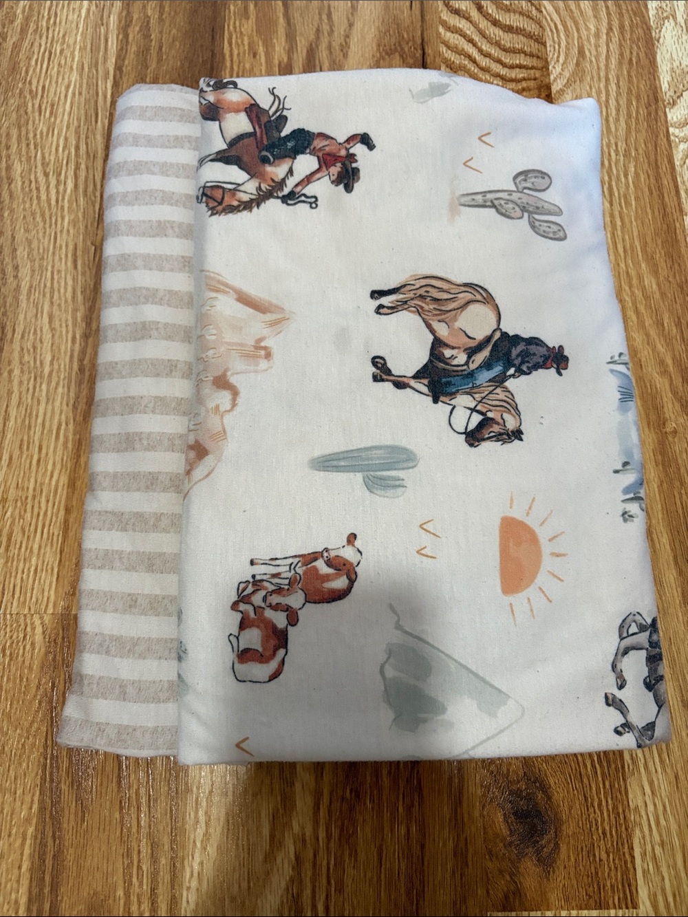 2 Copper blankets Western Farm Animals Muslin Baby Swaddle Blanket - White & Tan